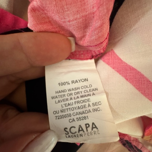 SCAPA LAUREN PERRE Vibrant Pink and Red Patterned Dress Size S. - Picture 13 of 13